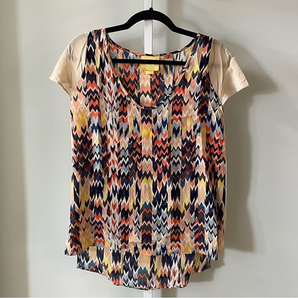 Maeve Chevron Hi-Lo Blouse